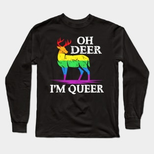 Oh Deer Im Queer Pride Month Lgbt Long Sleeve T-Shirt